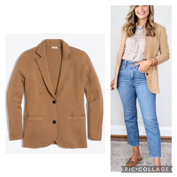 J Crew Camel Sweater Blazer - Picture 1 of 10